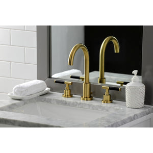 Kaiser FSC8923CKL Two-Handle 3-Hole Deck Mount Widespread Bathroom Faucet with Pop-Up Drain, Brushed Brass