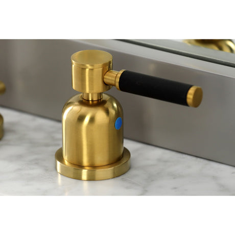 Kaiser FSC8923DKL Two-Handle 3-Hole Deck Mount Widespread Bathroom Faucet with Pop-Up Drain, Brushed Brass
