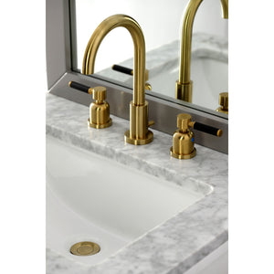 Kaiser FSC8923DKL Two-Handle 3-Hole Deck Mount Widespread Bathroom Faucet with Pop-Up Drain, Brushed Brass