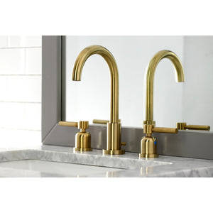 Concord FSC8923DL Two-Handle 3-Hole Deck Mount Widespread Bathroom Faucet with Pop-Up Drain, Brushed Brass