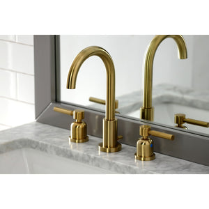 Concord FSC8923DL Two-Handle 3-Hole Deck Mount Widespread Bathroom Faucet with Pop-Up Drain, Brushed Brass