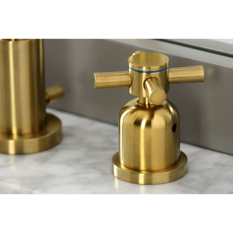 Concord FSC8923DX Two-Handle 3-Hole Deck Mount Widespread Bathroom Faucet with Pop-Up Drain, Brushed Brass