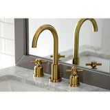 Concord FSC8923DX Two-Handle 3-Hole Deck Mount Widespread Bathroom Faucet with Pop-Up Drain, Brushed Brass