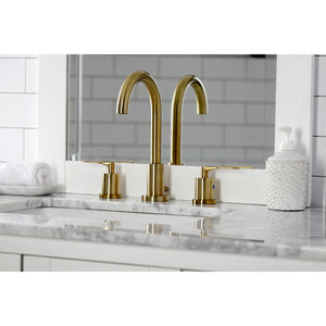 Serena FSC8923SVL Two-Handle 3-Hole Deck Mount Widespread Bathroom Faucet with Pop-Up Drain, Brushed Brass