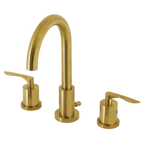 Serena FSC8923SVL Two-Handle 3-Hole Deck Mount Widespread Bathroom Faucet with Pop-Up Drain, Brushed Brass