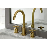 Millennium FSC8923ZX Two-Handle 3-Hole Deck Mount Widespread Bathroom Faucet with Pop-Up Drain, Brushed Brass