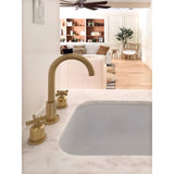 Millennium FSC8923ZX Two-Handle 3-Hole Deck Mount Widespread Bathroom Faucet with Pop-Up Drain, Brushed Brass