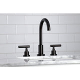 Manhattan FSC8925CML Two-Handle 3-Hole Deck Mount Widespread Bathroom Faucet with Pop-Up Drain, Oil Rubbed Bronze
