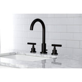 Manhattan FSC8925CML Two-Handle 3-Hole Deck Mount Widespread Bathroom Faucet with Pop-Up Drain, Oil Rubbed Bronze