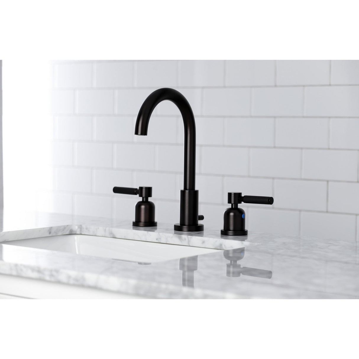 Kaiser FSC8925DKL Two-Handle 3-Hole Deck Mount Widespread Bathroom Faucet with Pop-Up Drain, Oil Rubbed Bronze