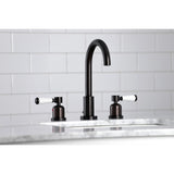Paris FSC8925DPL Two-Handle 3-Hole Deck Mount Widespread Bathroom Faucet with Pop-Up Drain, Oil Rubbed Bronze
