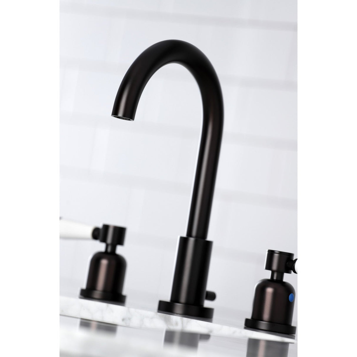 Paris FSC8925DPL Two-Handle 3-Hole Deck Mount Widespread Bathroom Faucet with Pop-Up Drain, Oil Rubbed Bronze