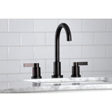 NuvoFusion FSC8925NDL Two-Handle 3-Hole Deck Mount Widespread Bathroom Faucet with Pop-Up Drain, Oil Rubbed Bronze