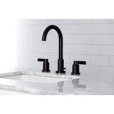 NuvoFusion FSC8925NDL Two-Handle 3-Hole Deck Mount Widespread Bathroom Faucet with Pop-Up Drain, Oil Rubbed Bronze