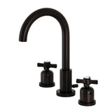 Millennium FSC8925ZX Two-Handle 3-Hole Deck Mount Widespread Bathroom Faucet with Pop-Up Drain, Oil Rubbed Bronze