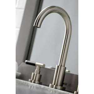 Kaiser FSC8928CKL Two-Handle 3-Hole Deck Mount Widespread Bathroom Faucet with Pop-Up Drain, Brushed Nickel