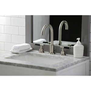 Kaiser FSC8928CKL Two-Handle 3-Hole Deck Mount Widespread Bathroom Faucet with Pop-Up Drain, Brushed Nickel