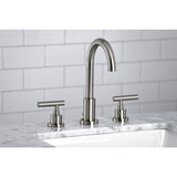 Manhattan FSC8928CML Two-Handle 3-Hole Deck Mount Widespread Bathroom Faucet with Pop-Up Drain, Brushed Nickel