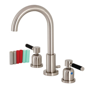 Kaiser FSC8928DKL Two-Handle 3-Hole Deck Mount Widespread Bathroom Faucet with Pop-Up Drain, Brushed Nickel