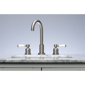 Paris FSC8928DPL Two-Handle 3-Hole Deck Mount Widespread Bathroom Faucet with Pop-Up Drain, Brushed Nickel