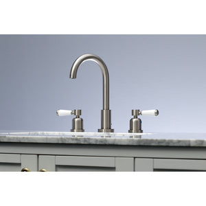 Paris FSC8928DPL Two-Handle 3-Hole Deck Mount Widespread Bathroom Faucet with Pop-Up Drain, Brushed Nickel