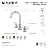 Centurion FSC8928EFL Two-Handle 3-Hole Deck Mount Widespread Bathroom Faucet with Pop-Up Drain, Brushed Nickel
