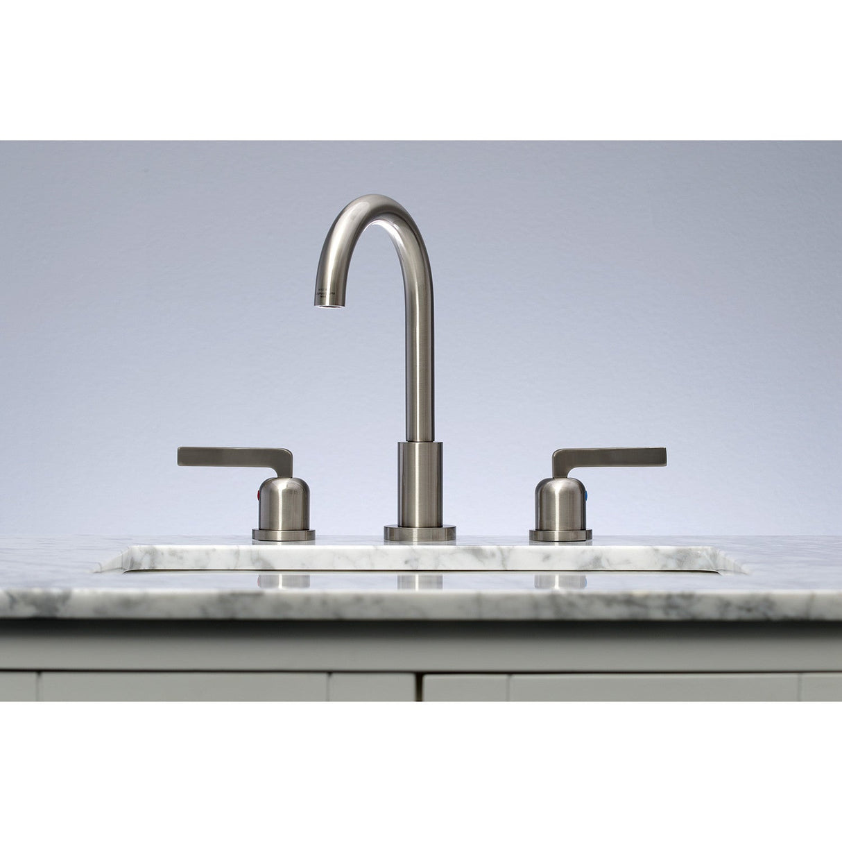 Centurion FSC8928EFL Two-Handle 3-Hole Deck Mount Widespread Bathroom Faucet with Pop-Up Drain, Brushed Nickel