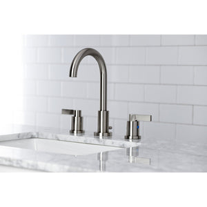 NuvoFusion FSC8928NDL Two-Handle 3-Hole Deck Mount Widespread Bathroom Faucet with Pop-Up Drain, Brushed Nickel