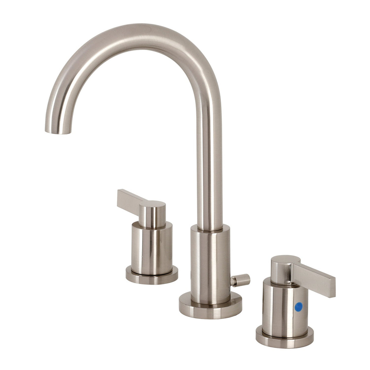 NuvoFusion FSC8928NDL Two-Handle 3-Hole Deck Mount Widespread Bathroom Faucet with Pop-Up Drain, Brushed Nickel