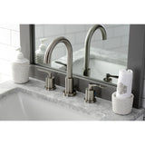 Serena FSC8928SVL Two-Handle 3-Hole Deck Mount Widespread Bathroom Faucet with Pop-Up Drain, Brushed Nickel