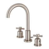 Millennium FSC8928ZX Two-Handle 3-Hole Deck Mount Widespread Bathroom Faucet with Pop-Up Drain, Brushed Nickel