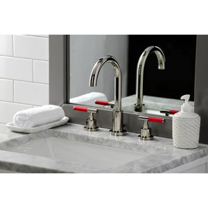 Kaiser FSC8929CKL Two-Handle 3-Hole Deck Mount Widespread Bathroom Faucet with Pop-Up Drain, Polished Nickel