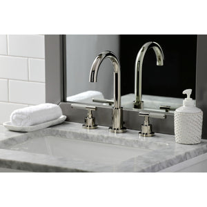 Kaiser FSC8929CKL Two-Handle 3-Hole Deck Mount Widespread Bathroom Faucet with Pop-Up Drain, Polished Nickel