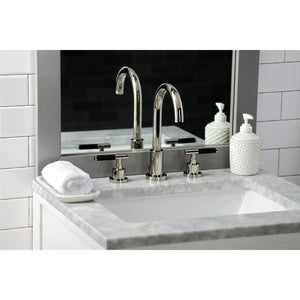 Kaiser FSC8929CKL Two-Handle 3-Hole Deck Mount Widespread Bathroom Faucet with Pop-Up Drain, Polished Nickel