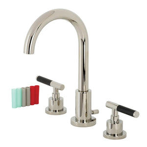 Kaiser FSC8929CKL Two-Handle 3-Hole Deck Mount Widespread Bathroom Faucet with Pop-Up Drain, Polished Nickel