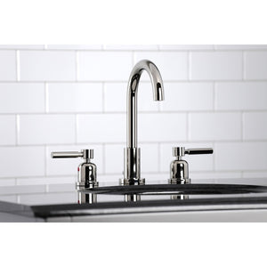 Concord FSC8929DL Two-Handle 3-Hole Deck Mount Widespread Bathroom Faucet with Pop-Up Drain, Polished Nickel