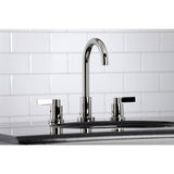 NuvoFusion FSC8929NDL Two-Handle 3-Hole Deck Mount Widespread Bathroom Faucet with Pop-Up Drain, Polished Nickel