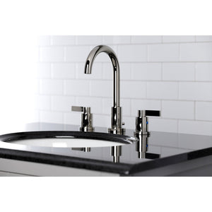 NuvoFusion FSC8929NDL Two-Handle 3-Hole Deck Mount Widespread Bathroom Faucet with Pop-Up Drain, Polished Nickel
