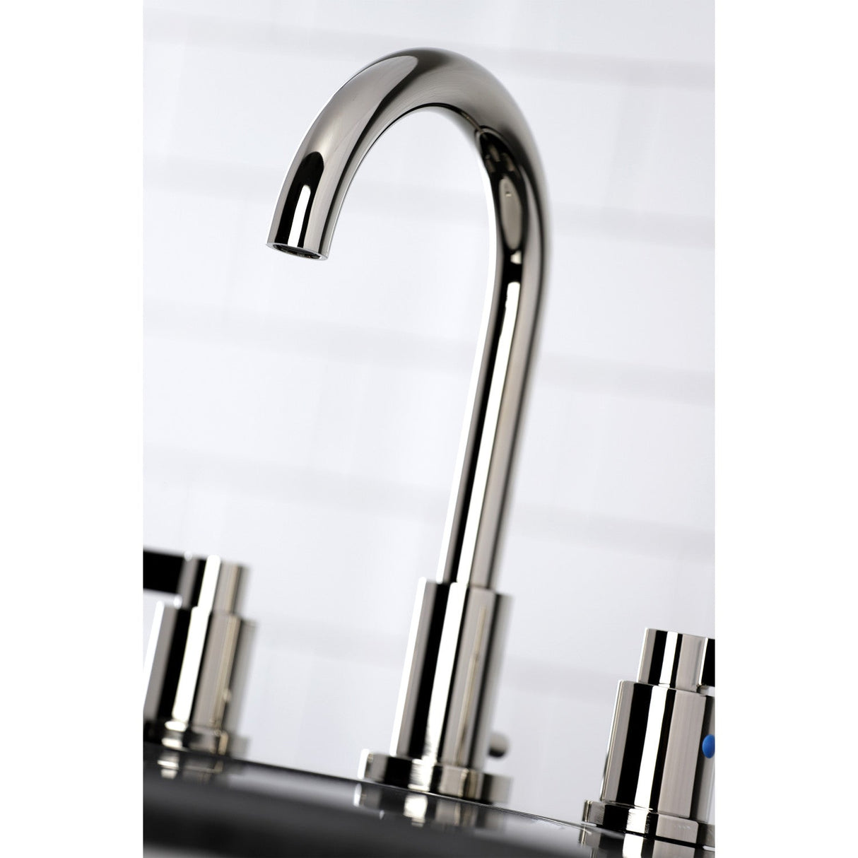 NuvoFusion FSC8929NDL Two-Handle 3-Hole Deck Mount Widespread Bathroom Faucet with Pop-Up Drain, Polished Nickel