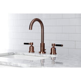 Kaiser FSC892DKLAC Two-Handle 3-Hole Deck Mount Widespread Bathroom Faucet with Pop-Up Drain, Antique Copper