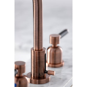 Kaiser FSC892DKLAC Two-Handle 3-Hole Deck Mount Widespread Bathroom Faucet with Pop-Up Drain, Antique Copper