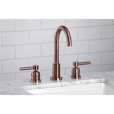Concord FSC892DLAC Two-Handle 3-Hole Deck Mount Widespread Bathroom Faucet with Pop-Up Drain, Antique Copper