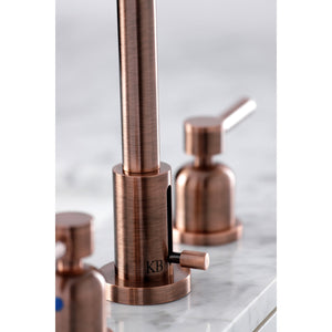 Concord FSC892DLAC Two-Handle 3-Hole Deck Mount Widespread Bathroom Faucet with Pop-Up Drain, Antique Copper