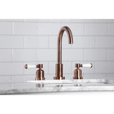 Paris FSC892DPLAC Two-Handle 3-Hole Deck Mount Widespread Bathroom Faucet with Pop-Up Drain, Antique Copper