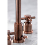 Concord FSC892DXAC Two-Handle 3-Hole Deck Mount Widespread Bathroom Faucet with Pop-Up Drain, Antique Copper