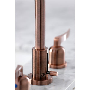 Centurion FSC892EFLAC Two-Handle 3-Hole Deck Mount Widespread Bathroom Faucet with Pop-Up Drain, Antique Copper