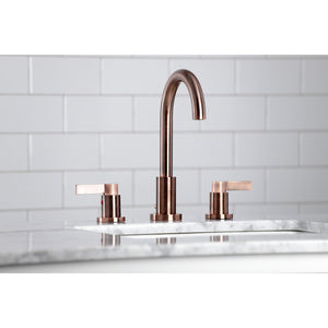 NuvoFusion FSC892NDLAC Two-Handle 3-Hole Deck Mount Widespread Bathroom Faucet with Pop-Up Drain, Antique Copper