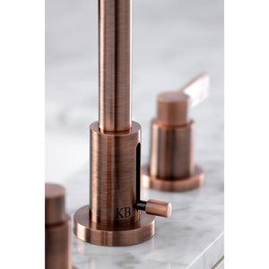 NuvoFusion FSC892NDLAC Two-Handle 3-Hole Deck Mount Widespread Bathroom Faucet with Pop-Up Drain, Antique Copper