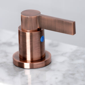 NuvoFusion FSC892NDLAC Two-Handle 3-Hole Deck Mount Widespread Bathroom Faucet with Pop-Up Drain, Antique Copper