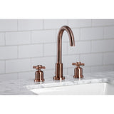 Millennium FSC892ZXAC Two-Handle 3-Hole Deck Mount Widespread Bathroom Faucet with Pop-Up Drain, Antique Copper